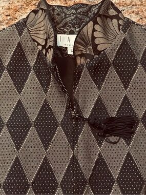 Tapp New York Vintage Brocade Vest With Tassrl